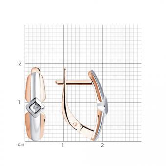 Sokolov Серьги из позолоченного серебра 925 пробы с бриллиантами