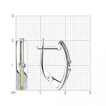 Sokolov Серьги из позолоченного серебра 925 пробы с бриллиантами