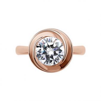 Sokolov Кольцо из позолоченного серебра 925 пробы с фианитами 