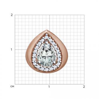 Sokolov Подвеска-капля из серебра 925 пробы с позолотой и цирконием