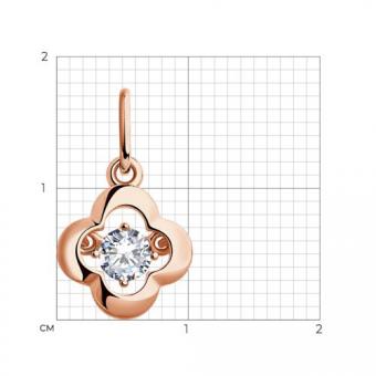 Sokolov cloverleaf pendant in 925 silver gold-plated with zirconia