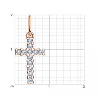 Подвеска-крестик Sokolov из серебра 925 пробы с позолотой и цирконием