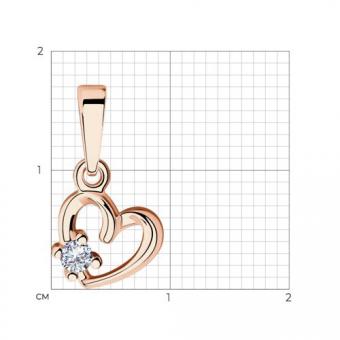 Sokolov Подвеска сердце из серебра 925 пробы с позолотой и фианитом