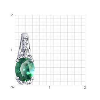 Diamant Anhänger aus 925 Silber mit grünem und farblosen Zirkonia