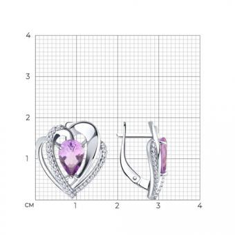 Diamant Ohrringe aus 925 Silber mit rosa Amethyst und farblosen Zirkonia