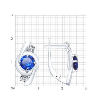 Sokolov Ohrringe aus 925 Silber mit großem blauen und farblosen Zirkonia