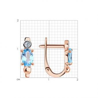 Sokolov Серьги из красного золота 585 пробы с топазами и фианитами