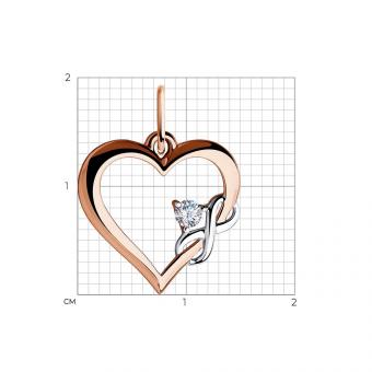 Sokolov Herz-Anhänger aus 585 Rotgold mit Ewigkeitssymbol und Zirkonia