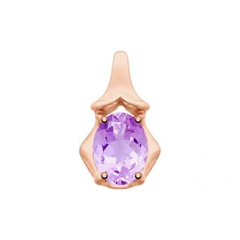 Sokolov set in gold plated 925 silver: pendant with amethyst and necklace