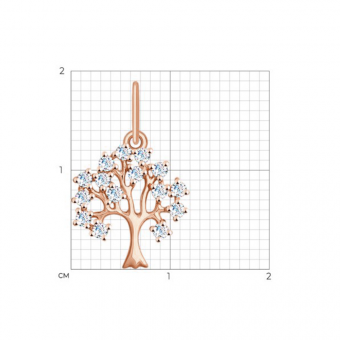 Sokolov Подвеска-дерево из золота 585 пробы с фианитами