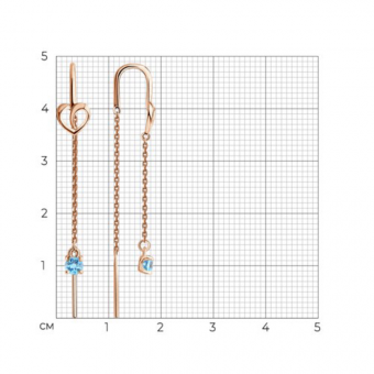 Sokolov Серьги из золота 585 пробы с топазом
