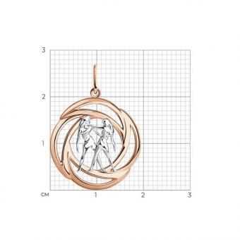 Diamant Sternzeichen-Anhänger Zwillinge aus vergoldetem 925 Silber