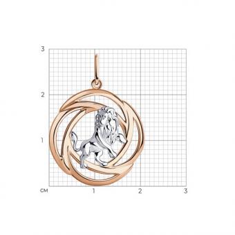DIAMANT Кулон со знаком зодиака Лев из позолоченного серебра 925 пробы