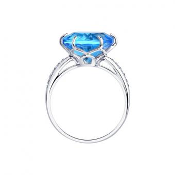 Diamant Кольцо из серебра 925 пробы с минеральным стеклом и фианитами