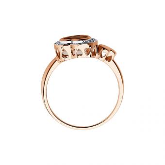 Sokolov ladies' heart-shaped ring in 585 rose gold with mother-of-pearl and diamonds