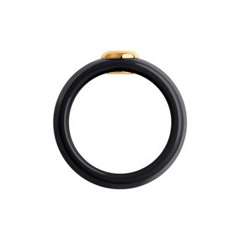 Sokolov Кольцо из чёрной керамики с золотом 585 пробы и бриллиантом