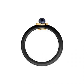 Sokolov Кольцо из керамики и красного золота 585 пробы с бриллиантами