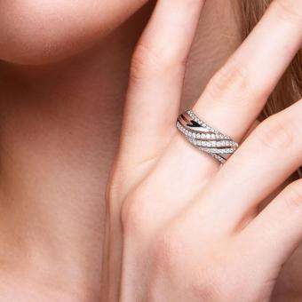 Sokolov ladies' ring in 925 silver with zirconia