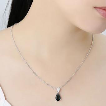 Sokolov pendant in 925 silver with cubic zirconia and blue glass crystal