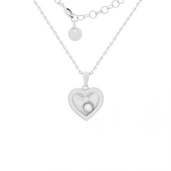 Necklace with heart pendant in 925 silver with Swarovski crystal