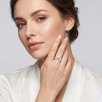 Ladies' ring "Crown" with mother-of-pearl in 925 silver