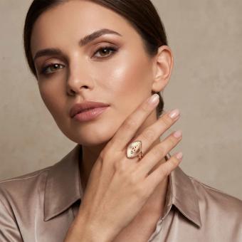 Ladies' signet ring in 585 rose gold