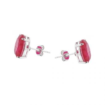 Schmuckset aus 925 Silber: Collier und Ohrringe mit rubinfarbenen Zirkonia