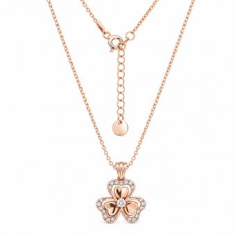 Collier aus 925 Silber mit einem Blumen-Anhänger mit Swarovski Zirkonia