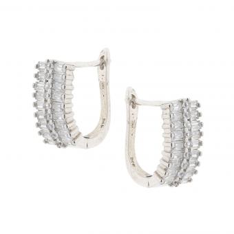 Set: Ohrringe + Anhänger aus 925 Silber mit Glaskristallen