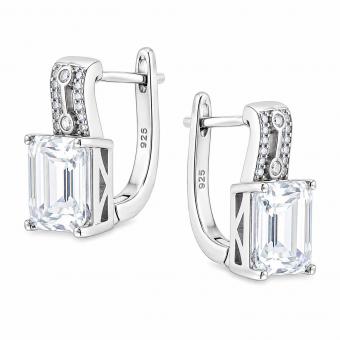 Set: Ohrringe + Anhänger aus 925 Silber mit Glaskristallen und Zirkonia