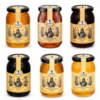 BARIN Große Honigkollektion – Geschenkset mit 6 Sorten Premium Honig (6 x 500 g)