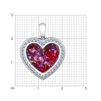 Herz Anhänger aus 925 Silber mit Zirkonia, Saphir und Sital | Kaufbei Schmuck
