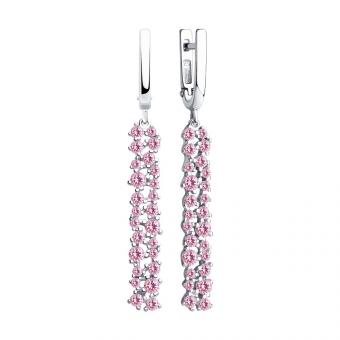 Серебряные серьги 925 пробы с фианитами​