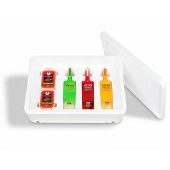 SET Oligarch - 3 Sorten Premium Vodka AMG + 2 BARIN Premium Gold Ketakaviar (gesamt 500g)