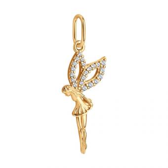 Anhänger Fee vergoldet in 925 Silber mit Zirkonia | Kaufbei Schmuck