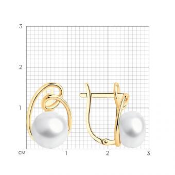 Золотые серьги 585 пробы с жемчугом​