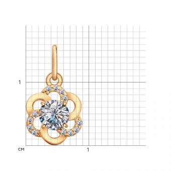 Sokolov Подвеска из позолоченного серебра 925 пробы с фианитами