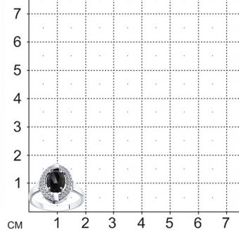 Кольцо из серебра с чёрным агатом и фианитами | Kaufbei Jewellery