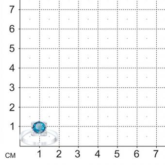 Кольцо из серебра с синим топазом и фианитами