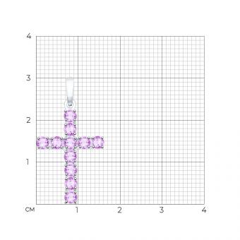Серебряный крестик 925 пробы с аметистами