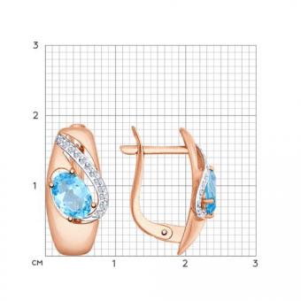 Sokolov Серьги из золота 585 пробы с топазами и фианитами