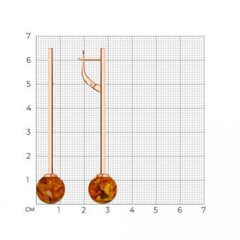 Sokolov Серьги из позолоченного серебра 925 пробы с синтетическими янтарями