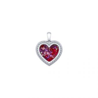SET Damenkette aus Silber in 55cm + Herz Anhänger aus 925 Silber mit Zirkonia, Saphir und Sitall | Kaufbei Schmuck