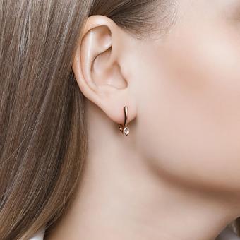 Sokolov Ohrringe vergoldet aus 925 Silber mit Brillanten