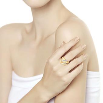 Sokolov Кольцо из позолоченного серебра 925 пробы с фианитами