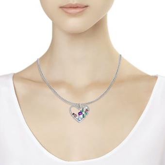 Sokolov Herz Anhänger aus 925 Silber mit Zirkonia und Perlen