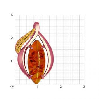 Sokolov Anhänger vergoldet aus 925 Silber mit Bernstein und Zirkonia