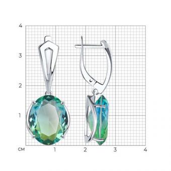 Sokolov Серьги из серебра 925 пробы с зелено-голубыми ситалами