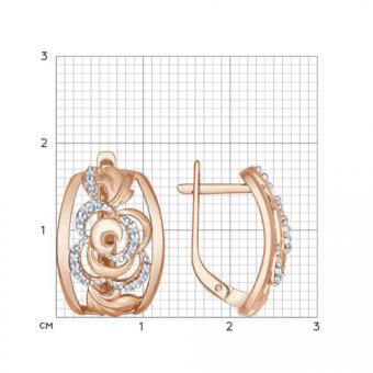 Sokolov Серьги из позолоченного серебра 925 пробы с фианитами