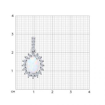 Sokolov Подвеска из серебра 925 пробы с опалом и фианитами